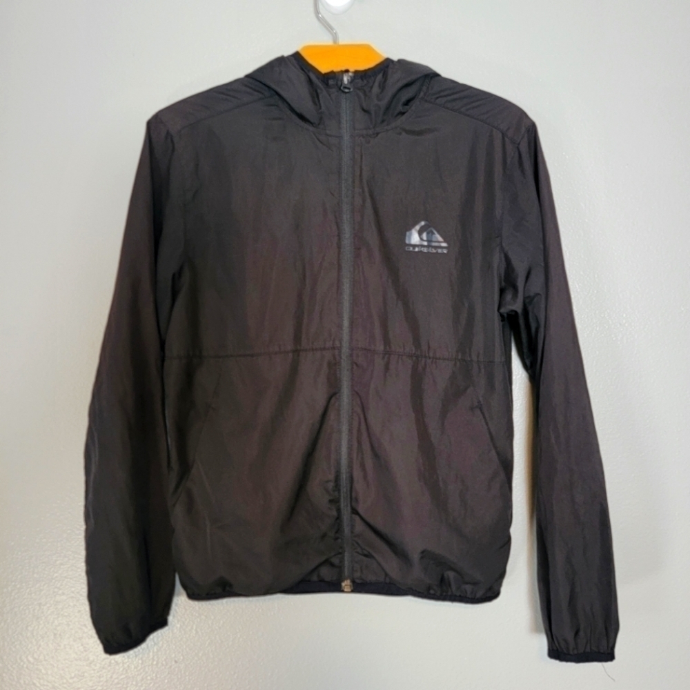 Quicksilver black hooded windbreaker